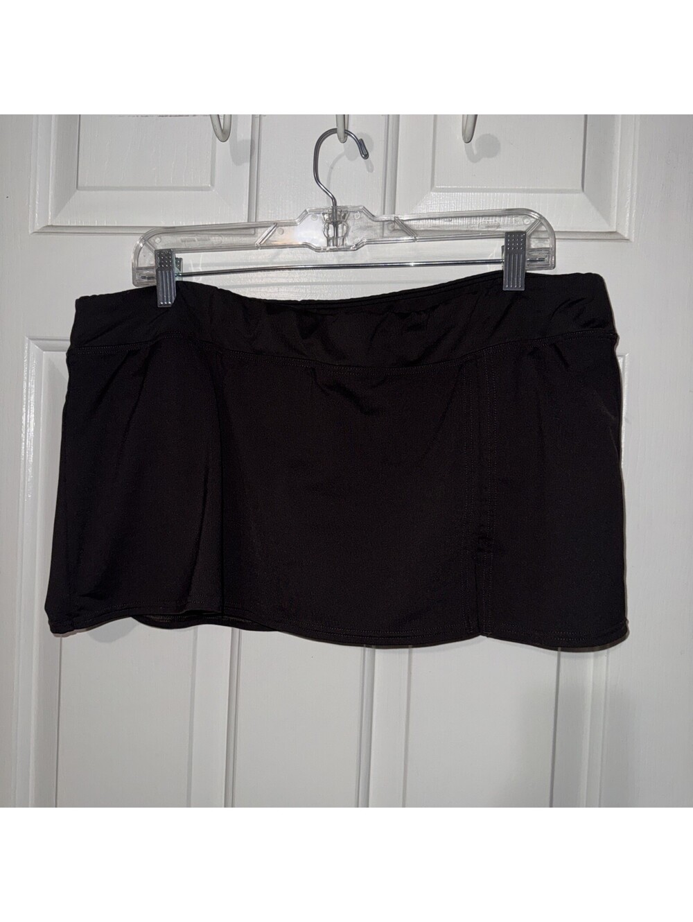 Lands' End Black Swim Skirt Skort Brief Bottom Size 18 W